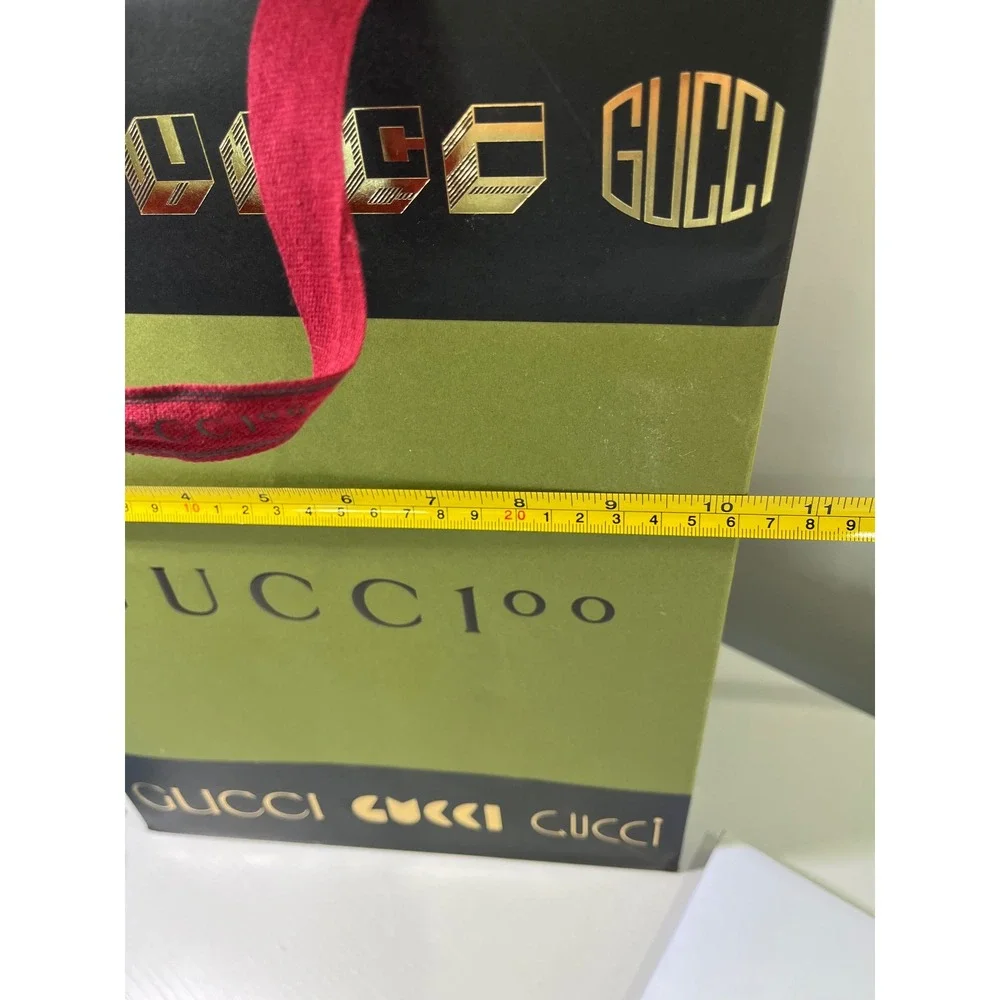 Lot of 3 Hermes Prada Gucci 100 Designer Shopping Bag Bundle w Hermes Ribbon